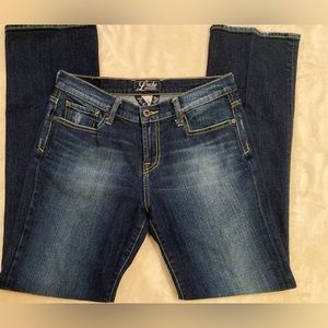 LUCKY BRAND, stretch denim jeans, 5 pocket, low rise, straight leg, size 6/28